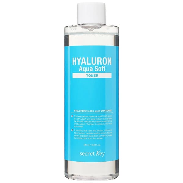 Обновляющий тонер с гиалуроновой кислотой и AHA-кислотами Secret Key Hyaluron Aqua Soft Toner